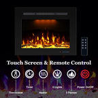 Prismaster 32.23" W x 26" H Rear Electric Fireplace Insert with Crackling, Fireplace Heater with Adjustable Flames, 62-99℉ Thermostat,Only Recessed
