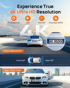 70mai 4K Dash Cam Front and Rear  Built in Wi-Fi 6 & GPS Car Camera  Super Night Vision  ADAS  3'' IPS Screen  24H Parking Mode  Time-Lapse  Loop Recording  with 128GB Card (A800SE)