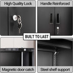 CJF Metal Storage Cabinet, Locking Cabinet with Adjustable Shelf and 2 Drawers, Metal Cabinets for Office, Home, Garage 36" H x 32" W x 16" D (Black)