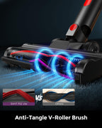 Cordless Vacuum Cleaner, 500W 45KPA 50Mins Stick Vacuum Cleaners for Home with LED Light, Self-Standing, Anti-Tangle Brush & 1.6L Dust Cup, Lightweight Vacuum for Pet Hair, Carpets, Hard Floors