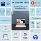 HP 14" Laptop Thin and Light for 2026 Student Business with Office Suite  Copilot AI  Intel CPU Up to 2.8GHz  8GB RAM  628GB Storage (128GB SSD+500GB Ext)  WiFi 6  Win 11 Pro  MarxsolAccessory  White