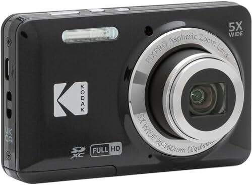 Kodak Pixpro FZ55 Digital Camera (Black) Bundle  Includes: SanDisk 128GB Memory Card  Hard Shell Camera Case  SD Card Reader and More (6 Items)