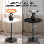 Magshion 23.5'' Round Adjustable Height Wood Bar Pub Table Adjustable Range 27.5"-36" Living Room Dining Room Bar Cocktail Table (Marble White)
