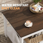 YESHOMY Farmhouse Coffee Table, Coffee Tables for Living Room, Farmhouse Square Coffee Table with Storage, Couch Table, Small Tables for Small Spaces, Brown and White