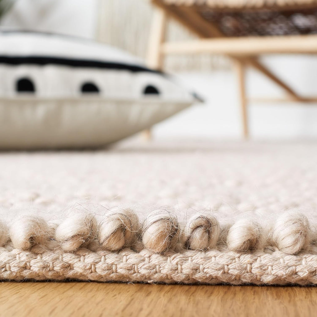SAFAVIEH Area Rug 8x10 - Natura Collection - Large - Grey & Ivory, Handmade Wool Blend, Textured Design, Ideal for Living Room, Bedroom, Dining Space (NAT425F)