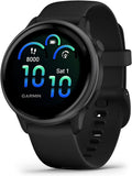 Garmin vívoactive® 6  Health and Fitness GPS Smartwatch  AMOLED Display  Up to 11 Days of Battery  Slate with Black Band