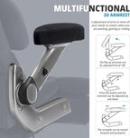 Fabric Big and Tall Office Chair 700lbs-High Back Executive Cloth Computer Chair with Adjustable Lumbar Support 3D Flip Arms Plus Size Rubber Wheels-Extra Wide Large Desk Chairs, Heavy Duty Metal Base