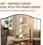 ANDY STAR 30"x40" Scalloped Wall Mirror, Brushed Gold Rectangle Bathroom Mirror with Curved Edge Stainless Steel Metal Frame, Large Wall-Mounted Mirror for Bathroom, Entryway (Horizontal/Vertical)