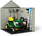 Rubbermaid Resin Outdoor Storage Shed With Floor (7 x 7 Ft) Weather Resistant Gray Organization for Home/Backyard/Garden Tools/Lawn Mower/Bike Storage/Pool Supplies