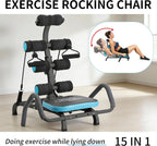Adjustable Ab Trainer Machine - Multi-Functional Ab Machine for Stomach Workout with Waist Twisting & Core Crunch Training - Home Gym Abdominal Exercise Equipment