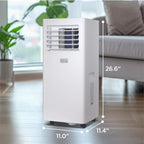 BLACK+DECKER Portable Air Conditioner, 8,500 BTU for Rooms Up To 350 Sq. Ft., Portable AC with Full Function Remote Control & Window Kit, BPACT05SM, White
