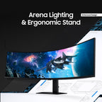 SAMSUNG 49" Odyssey G9 (G95C) Series DQHD 1000R Curved Gaming Monitor  240Hz  1ms(GtG)  DisplayHDR 1000  AMD FreeSync Premium Pro  Eye Saver Mode  Auto Source Switch+  LS49CG950ENXZA  2024