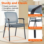 CLATINA Office Reception Guest Chair Mesh Back Stacking with Ergonomic Lumbar Support and Thickened Seat Cushion for Waiting Conference Room Gray 4 Pack