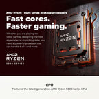 CYBERPOWERPC Gamer Master Gaming PC  AMD Ryzen 5 5500 3.6GHz  Radeon RX 6400 4GB  16GB DDR4  500GB PCIe Gen4 SSD  WiFi Ready & Windows 11 Home (GMA3100A)