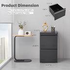 Guizeeopo 2 Drawer File Cabinet with Lock, Vertical File Cabinets for Home Office, Printer Stand, Heavy Duty Steel Office Storage Cabinet for Letter/Legal/A4, Assembly Required(Black)