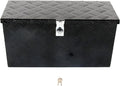 24'' Inch Stripes Plated ATV UTV Aluminum Tool Box Truck Bed Toolbox Waterproof Square Storage Organizer with Lock and Keys Black(‎24" L x 9.5" W x 12.5" H)