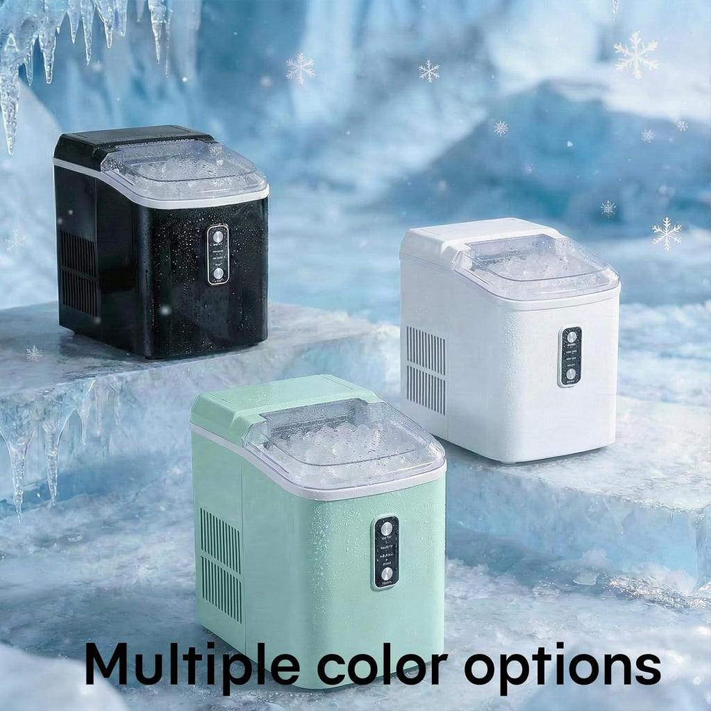 Nugget Ice Maker Countertop, Portable Ice Makers Machine with Removable Basket and Scoop, Self-Cleaning, Quiet, 6-Min Ready, 24lbs in 24Hrs, Visible, for Home, Party, RV, Camping, White