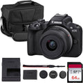Canon EOS R50 Mirrorless Camera Kit – APS-C RF Camera with 18-45mm Lens  4K Video  Dual Pixel AF II & Vari-Angle Touchscreen (5811C012) + Shoulder Bag + 64GB Memory Card