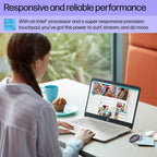 HP Portable Laptop  Student and Business  14" HD Display  Intel Quad-Core N4120  8GB DDR4 RAM  64GB eMMC  1 Year Office 365  Webcam  RJ-45  HDMI  Wi-Fi  Windows 11 Home  Silver