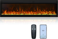 60 Inch Smart WiFi Infrared Electric Fireplace Realistic Flame, 169 Flame Color Combinations,App/Remote Control, Logs & Crystals,750W/1500W Heater, Black