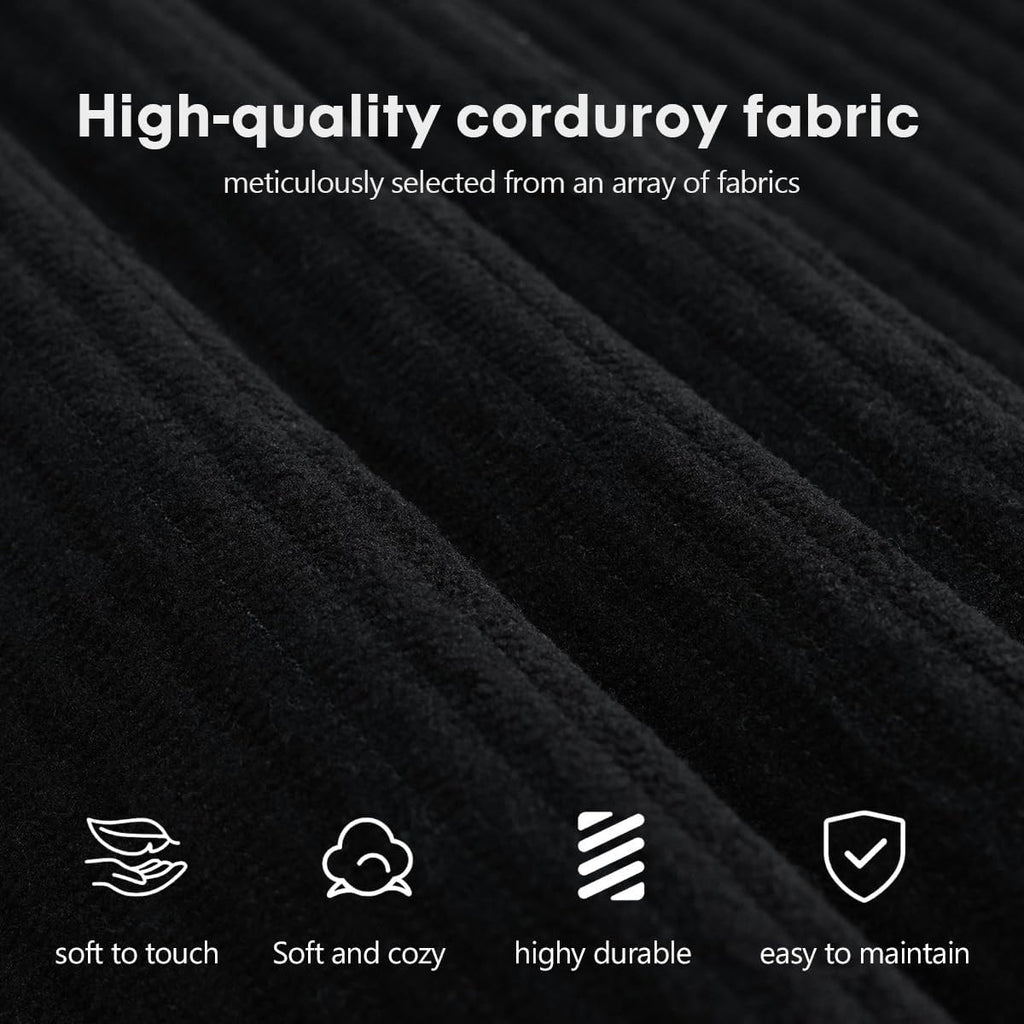 78.8" Modular Sofa Bed - 4-in-1 Convertible Design with Corduroy Fabric and High Density Sponge, Removable Cover and Fixed Frame