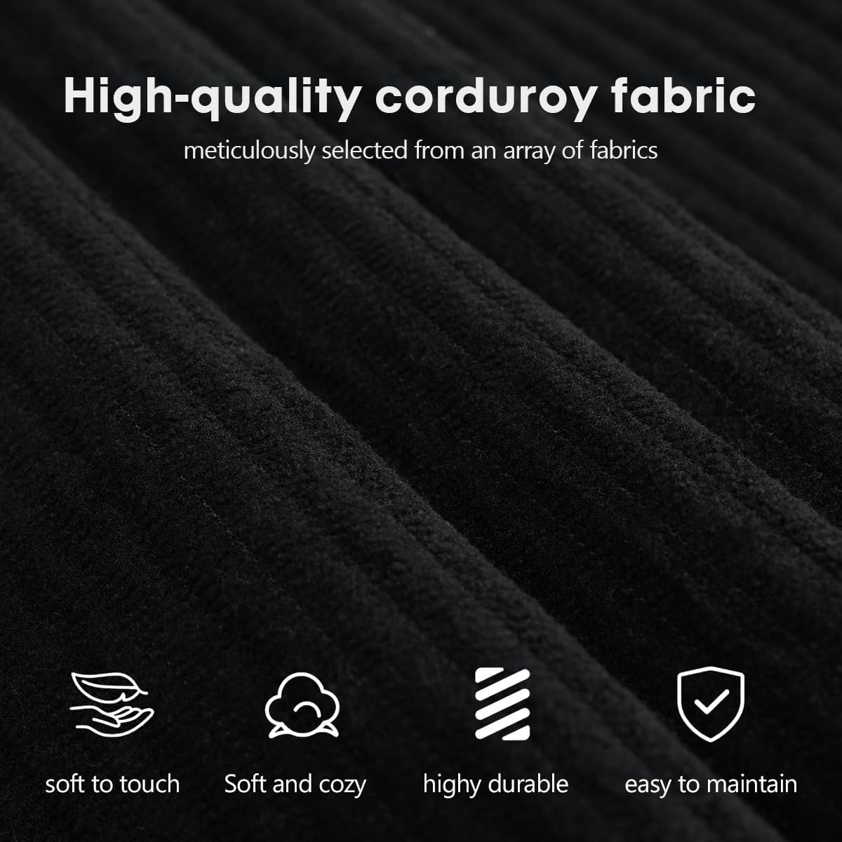 78.8" Modular Sofa Bed - 4-in-1 Convertible Design with Corduroy Fabric and High Density Sponge, Removable Cover and Fixed Frame