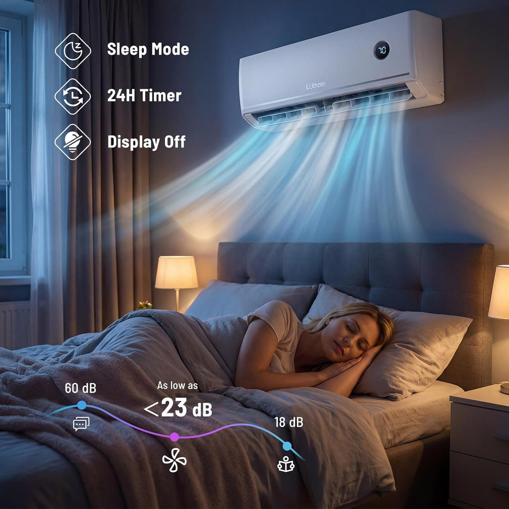 12000 BTU Mini Split Air Conditioner & Heater, 208/230V 18.1 SEER2 Wifi Enabled Energy Efficient Inverter Ductless AC & 1 Ton Heat Pump System, Works with Alexa, Cools Up to 600 Sq. Ft