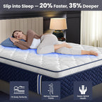 Queen Mattress 14 Inch - Hotel Collection Hybrid Mattress with 7-Zone Support for Spinal Alignment & Back Pain Relief, 395-Night Trial, CertiPUR-US & Fiberglass-Free