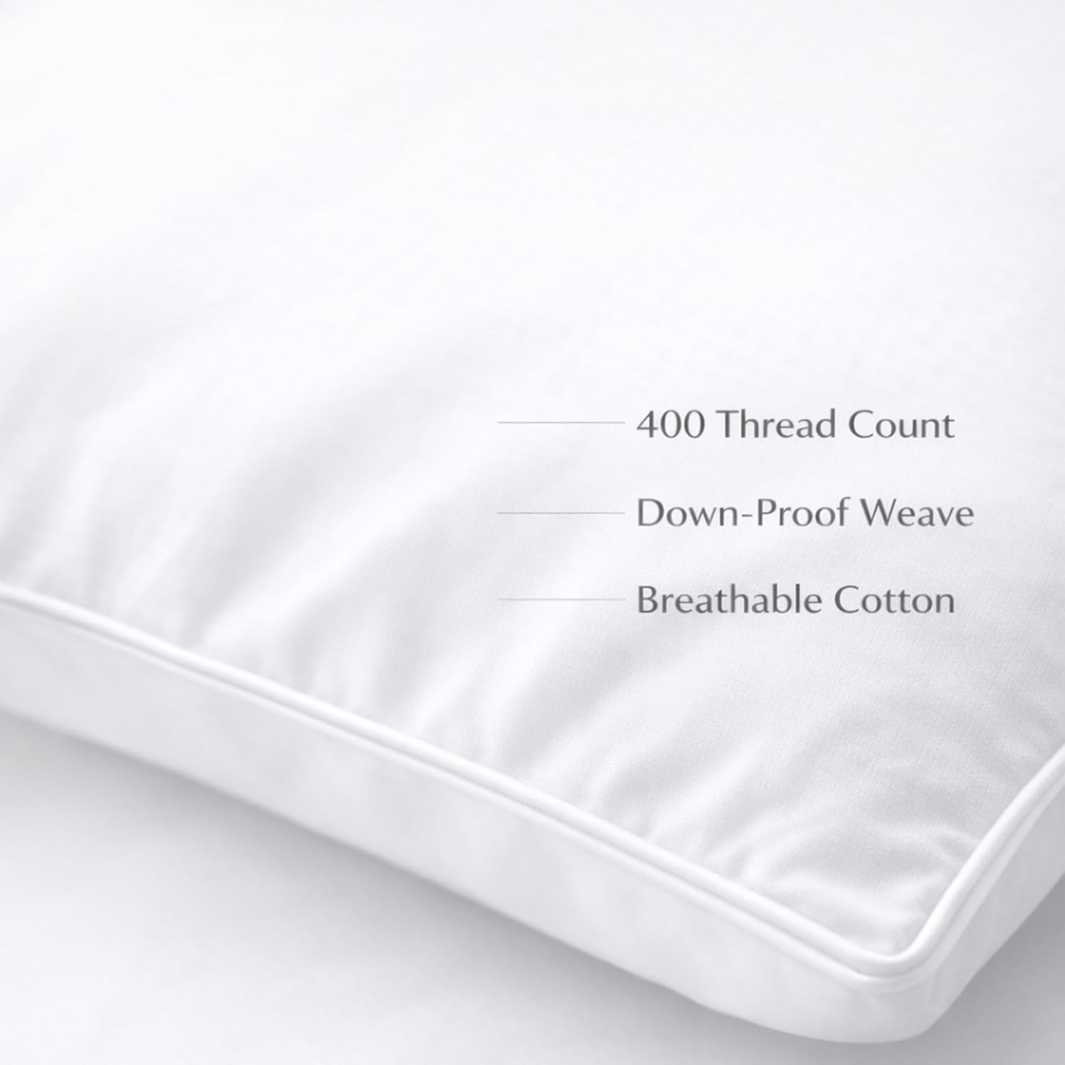 Continental Bedding Siberian Goose Down Pillow 800 Fill Power White Goose Down 400 Thread Count 100% Cotton Shell Soft Medium Firm Loft Options Handcrafted in USA