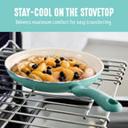GreenLife Soft Grip 16 Piece Cookware Set, Non-Toxic PFAS-Free Ceramic Nonstick, Pots, Frying, Sauce, Saute, Glass Lids, Stay-Cool Handles, Wobble Free Bases, Dishwasher & Oven Safe, Turquoise
