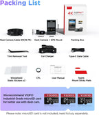 VIOFO A229 Pro 4K HDR Dash Cam  Dual STARVIS 2 IMX678 IMX675  4K+2K Front and Rear Car Camera  2 Channel with HDR  Voice Control  5GHz WiFi GPS  Night Vision 2.0  24H Parking Mode