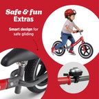 Radio Flyer Air Ride Balance Bike, Red, for Kids Ages 1.5-5, Pedal Free for Quick Learning, Rubber Air Tires, Adjustable Seat, Foot Rest, Ringing Bell, Kid & Toddler Balance Bikes (Amazon Exclusive)