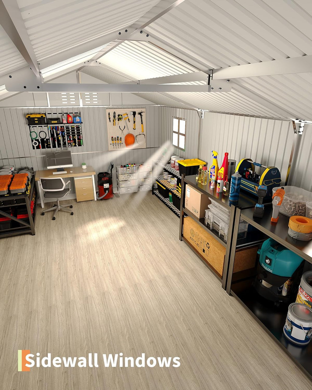 GarveeLife 12x20 FT Metal Carport  Enclosed Car Port with Reinforced Frame and Steel Roof for All-Weather Use  Metal Garage Shed for Full-Sized Pickup Trucks