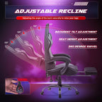 Homall Gaming Chair, Computer Chair with Footrest and Massage Lumbar Support, Ergonomic High Back Video Game Chair with Swivel Seat and Headrest (Grey)