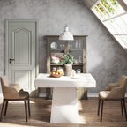 Tribesigns Square Dining Table for 4, 31.5-Inch Small Kitchen Table with Sturdy Pedestal Base, Farmhouse Dinner Table for Dining Room, Living Room, Kitchen, White