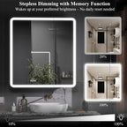 LED Bathroom Medicine Cabinet with Mirror, 36 Inch x 32 Inch Bathroom Mirror Cabinet with Door & Adjustable Shelves, Surface Mount or Recess Installation