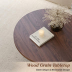 Luoxiao 31.5" Round Coffee Table Mid Century Modern Center Table for Living Room, Minimalist Circle Accent Table for Apartments, Study, Office, Space-Saving, Easy Assembly, Walnut
