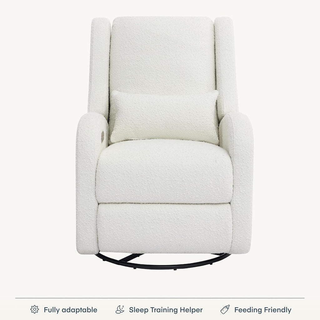 Nurture& The Charleston Wingback Plus – Premium Power Recliner for Nursery | Ergonomic, Stain-Resistant Glider Chair with USB, Lumbar & Head Support – Modern Baby Room Essential