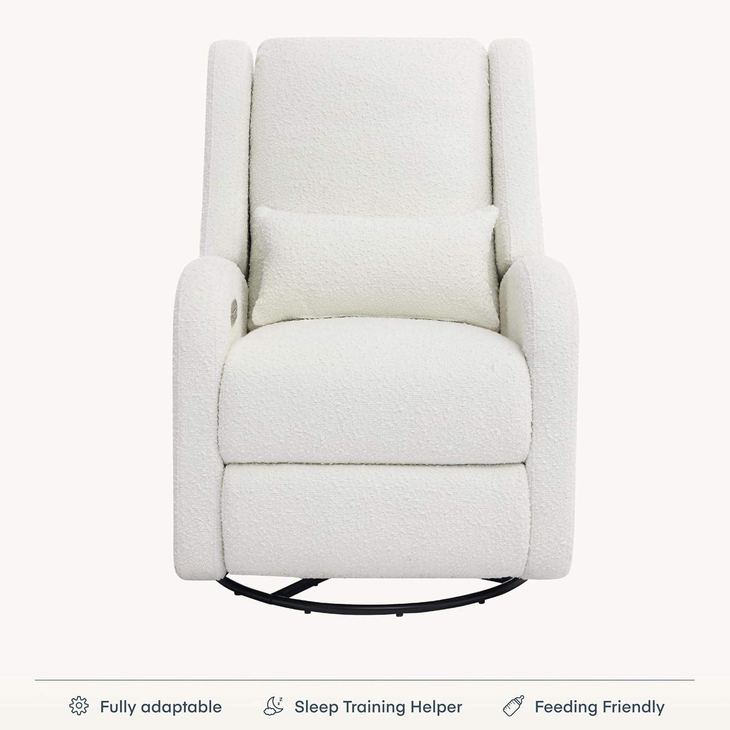 Nurture& The Charleston Wingback Plus – Premium Power Recliner for Nursery | Ergonomic, Stain-Resistant Glider Chair with USB, Lumbar & Head Support – Modern Baby Room Essential