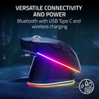 Razer Cobra Pro Wireless Gaming Mouse: 10 Customizable Controls - Chroma RGB Lighting - 30K Optical Sensor - Gen-3 Switches - 2.4GHz, Bluetooth & USB Type C - Up to 170 Hr Battery - Black