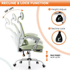 Sweetcrispy Office Computer Desk Chair, Ergonomic High-Back Mesh Rolling Work Swivel Chairs with Wheels, Comfortable Lumbar Support, Comfy Arms for Home, Bedroom, Study, Student, Green