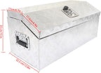 30 Aluminum Trailer Tool Box Chest box Pickup Truck Bed Storage Toolboxes Organizer Side Handle, Lock w/ 2 Keys, Silver
