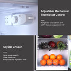 Compact Refrigerator 3.5 Cu.Ft WANAI Classic Retro Refrigerator 2 Door Mini Refrigerator Adjustable Remove Glass Shelves Refrigerator Suitable for Dorm Garage and Office
