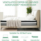 King Size Mattress, 14 Inch Hybrid King Mattress in A Box, Memory Foam & Individually Pocket Spring for Pain Relief, Medium Firm Mattresses