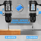 Cordless Drill & Impact Driver: DEKOPRO 20V Brushless Power Drill and 20V Brushless Impact Driver Set, Power Tool Set with 2 x 2.0Ah Batteries, Charger, Bag& 52 x Accessories-Blue