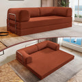 78.8" Folding Convertible Sofa Bed, 4-in-1 Floor Sofa Modular Futon Couch .Pull Out Couch Memory Foam King Size Sofa Bed .No Assembly Needed Boneless Couch for Living Room（Orange）