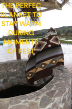 AHUAY Premium Hypoallergenic Alpaca Wool Blanket – Reversible 2-in-1 Andean Geometric Throw, Ultra Soft Warm Lightweight, Handmade in Ecuador (Tungurahua Brown Coffee, King)