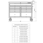 46-in W x 24.5-in D 9-Drawer Mobile Workbench with Hardwood Top and Power Station 锟斤拷 Gloss Black
