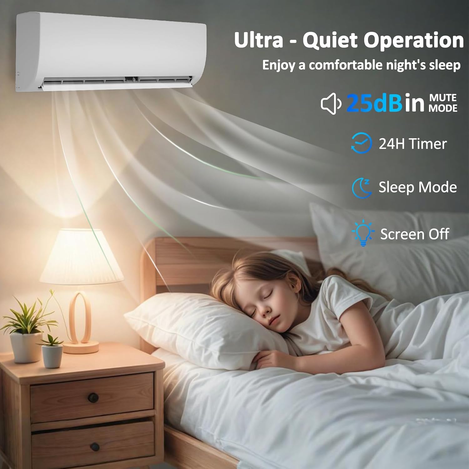 12000 BTU Mini Split Air Conditioner & Heater 19 SEER2 115V Energy Efficient Ductless Inverter 1 Ton Cools Up to 550 Sq. Ft, with Pre-Charged Condenser, Heat Pump & Installation Kit