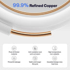 Della 50 Ft Length Central Air Conditioner Line Set, 3/8" & 3/4" O.D. Copper Pipes and 3/8" Thick White XPE Insulated Foam, Compatible with Central AC, Heat Pumps & Other HVAC Systems